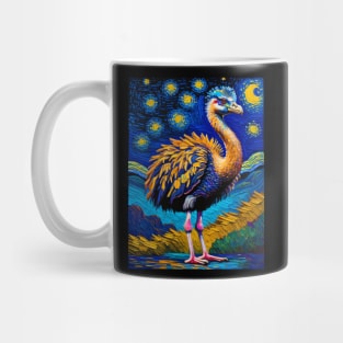 Ostrich in starry night Mug